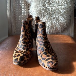 Madewell Leopard Calfhair Block Heel Chelsea Boots